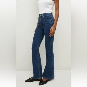 VERONICA BEARD Beverly Skinny Flare Jeans Loafer High-Rise WOMENS 28 Bright Blue